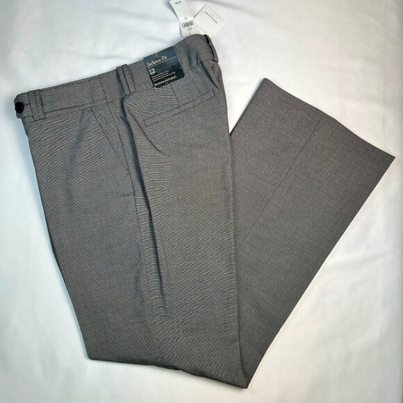 BANANA REPUBLIC Women's Jackson Fit Curvy Gray Trousers Dress Pants Size 12 NEW - Picture 11 of 13